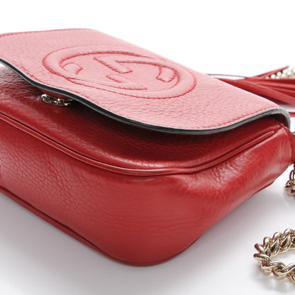 Gucci Pebbled Calfskin Small Soho Flap Crossbody Red 9 of 11