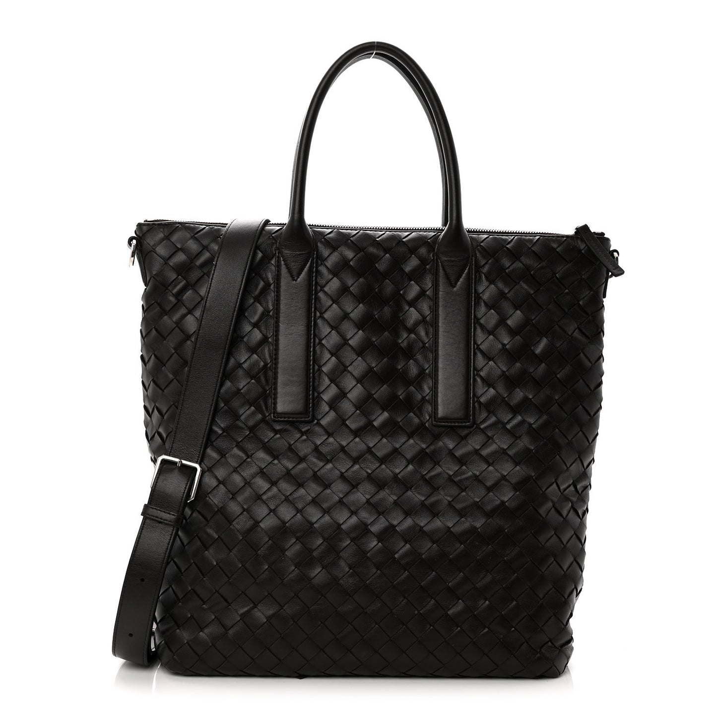 Calfskin Intrecciato Zipped North South Tote Fondant