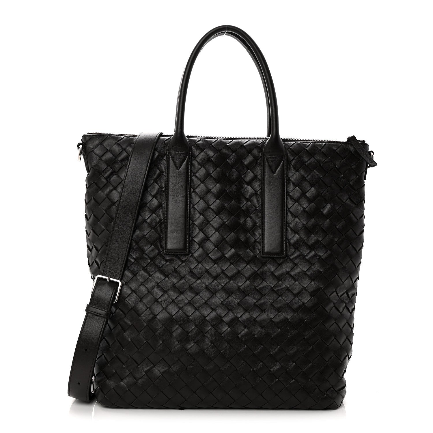 Bottega Veneta Calfskin Intrecciato Zipped North South Tote Fondant 1 of 13