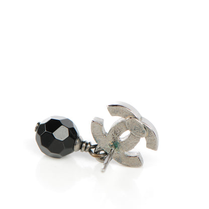 Chanel Ruthenium CC Bead Drop Clip On Earrings Black 5 of 6