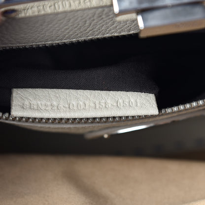 Fendi Cuoio Romano Selleria Bi-Color Medium Peekaboo Iconic Satchel Blue Neon Latte 8 of 12