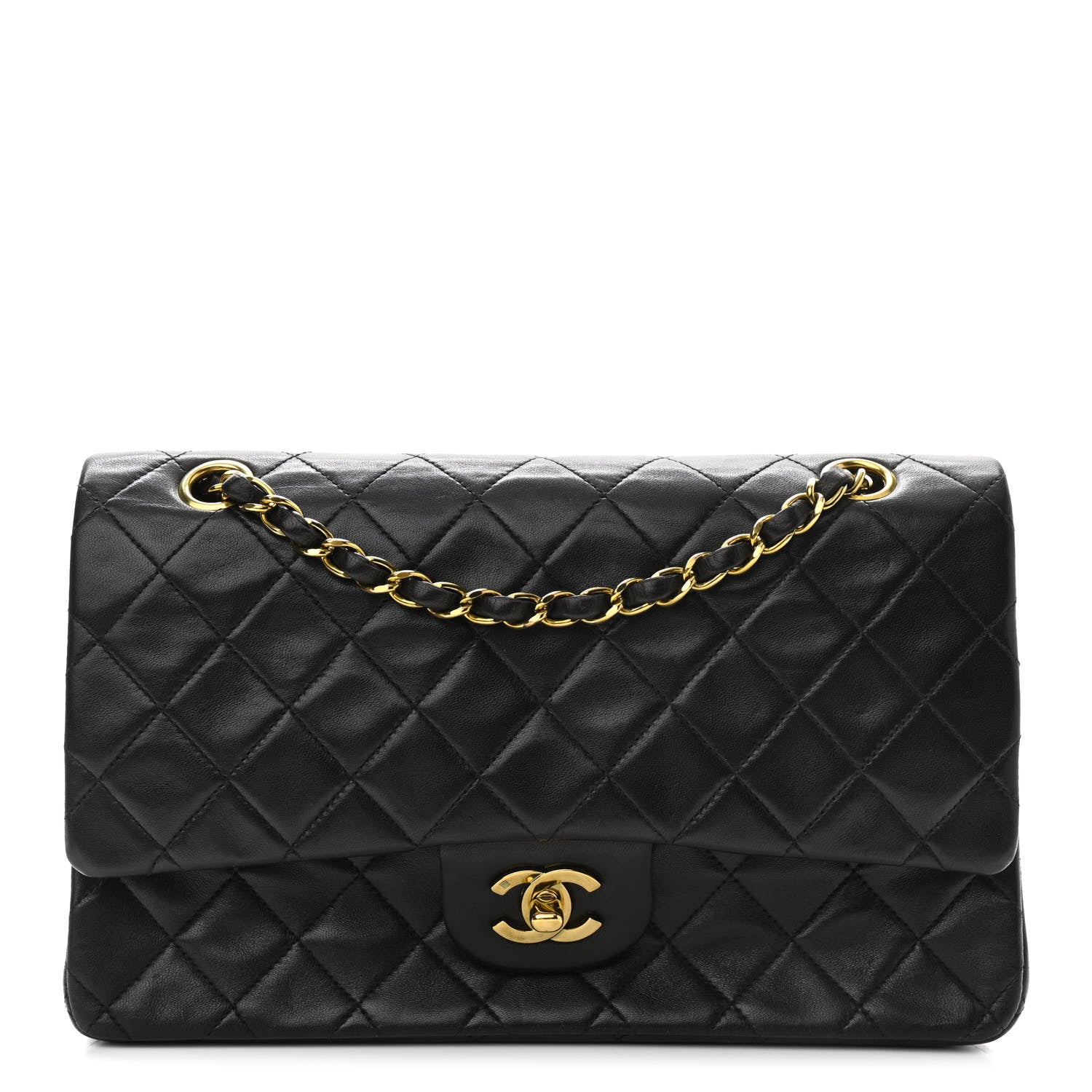 Chanel Lambskin Quilted Medium Double Flap Black 1 of 11