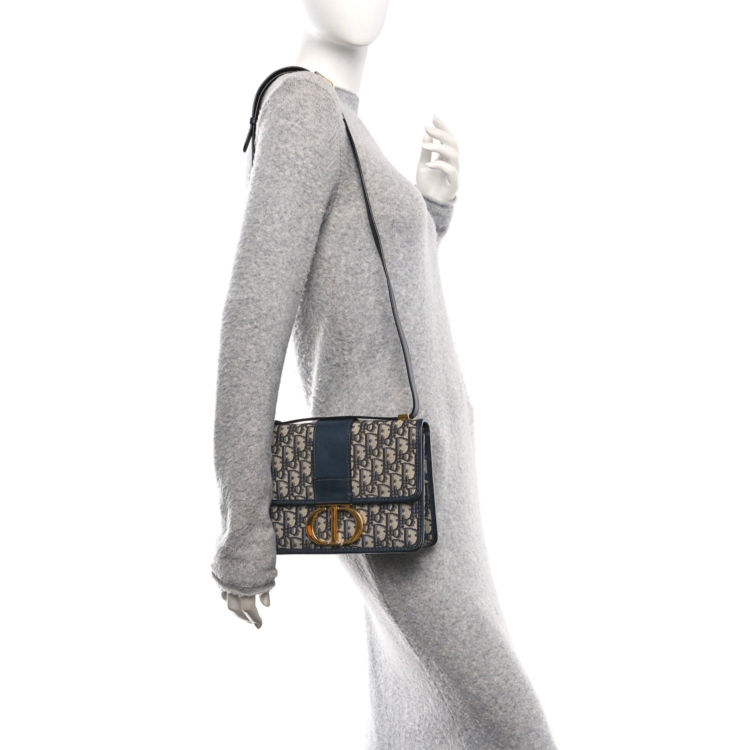Christian Dior Oblique 30 Montaigne Flap Bag Blue Blue 2 of 9