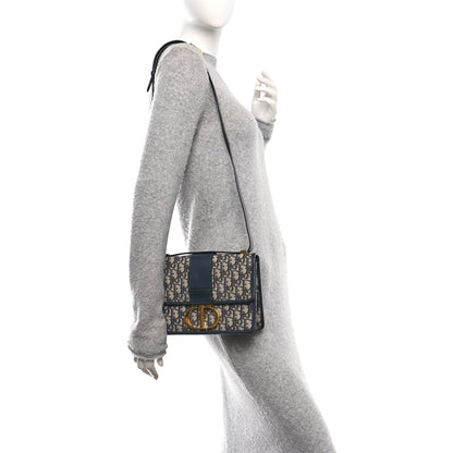 Christian Dior Oblique 30 Montaigne Flap Bag Blue Blue 2 of 9