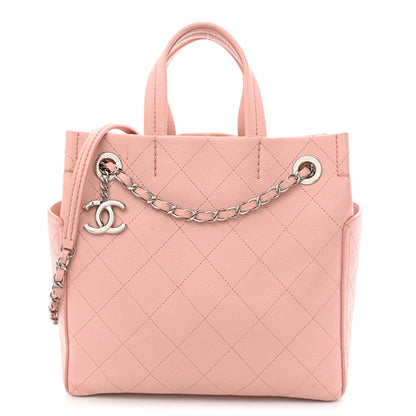 Chanel Grained Calfskin CC Pocket Tote Pink 1 of 12