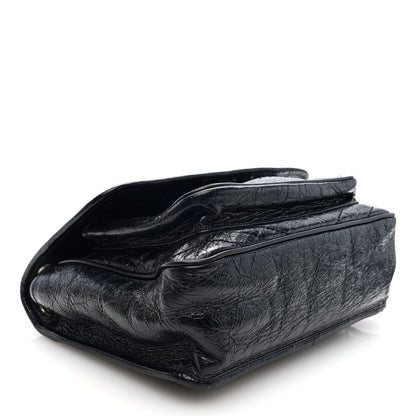 Saint Laurent Crinkled Calfskin Matelasse Monogram Medium Niki Chain Satchel Black 4 of 9