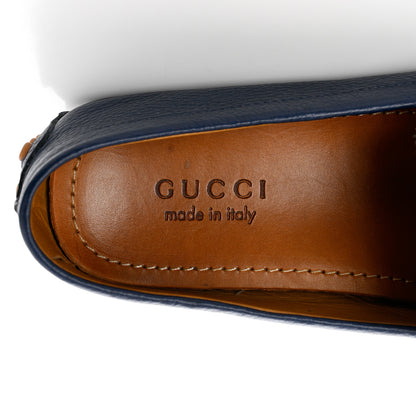 Gucci Road Calfskin Web Mens Horsebit Driver Loafers 9.5 Maritime 7 of 10