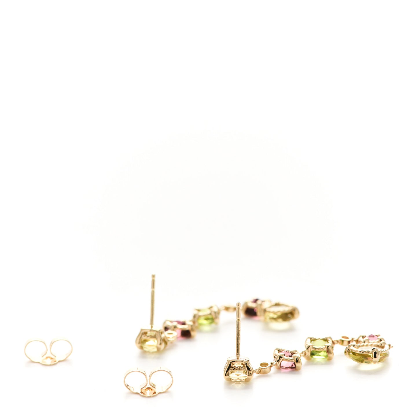 18K Yellow Gold Multi-Stone Diamond Chatelaine Drop Earrings
