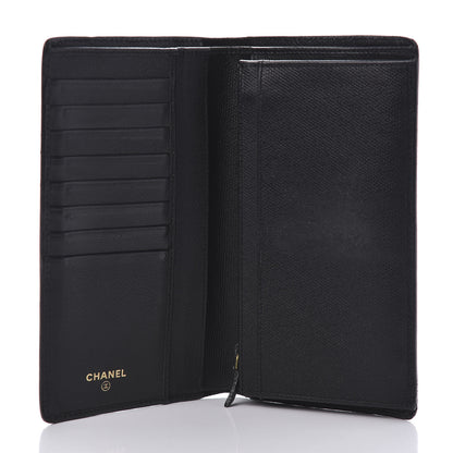 Chanel Grained Calfskin CC Button Yen Wallet Black 5 of 10