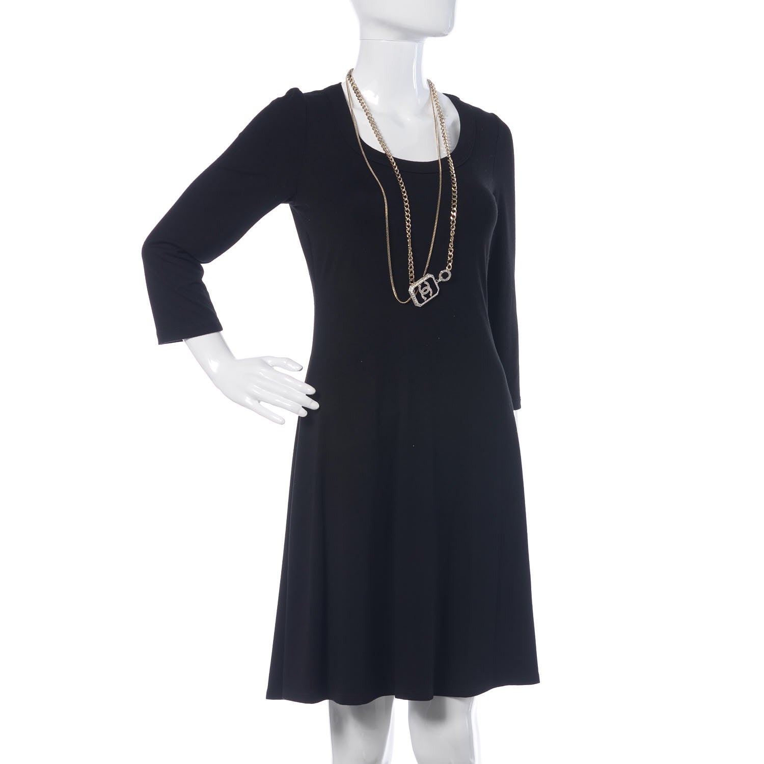 Chanel Crystal Chain CC Multi Strand Necklace Gold 2 of 6