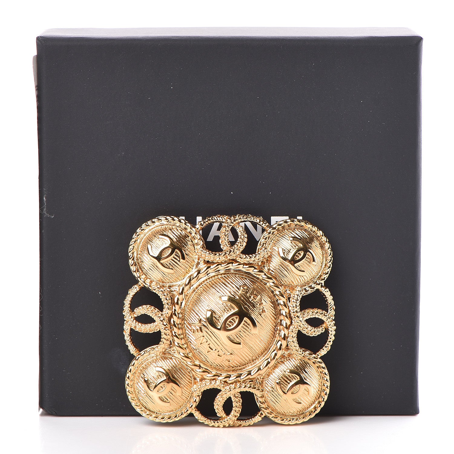 Chanel CC Cross Brooch Gold 5 of 5