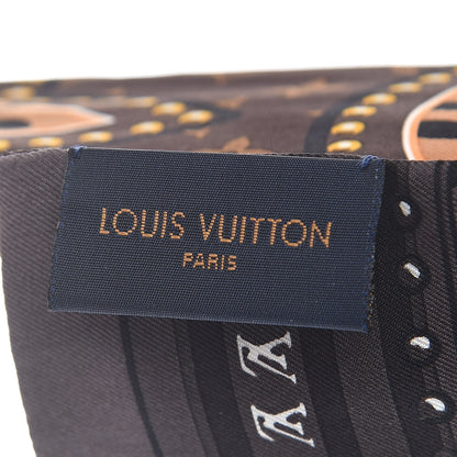Louis Vuitton Silk Monogram LV World Bandeau Brown 3 of 3