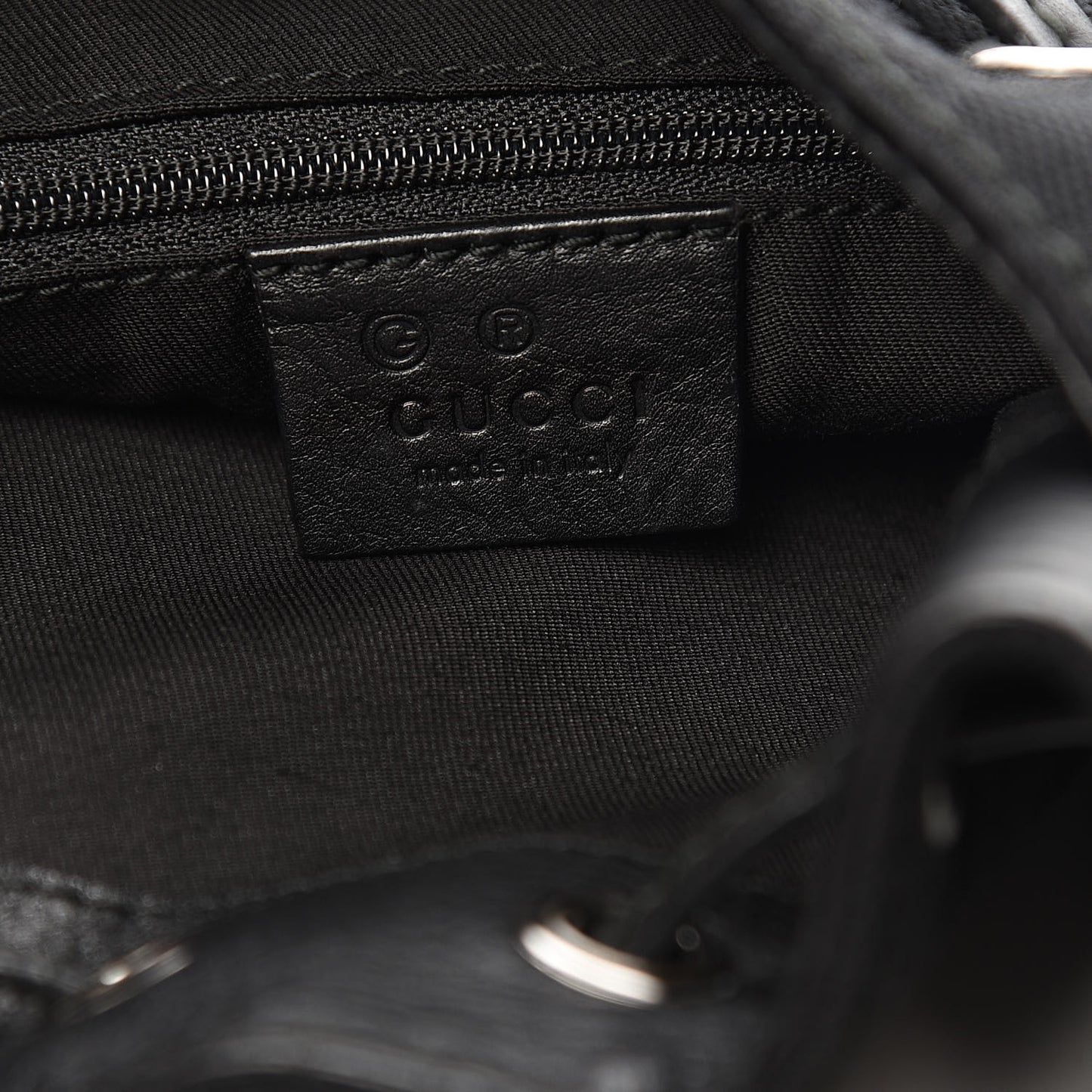 Horsebit Print Hobo Black