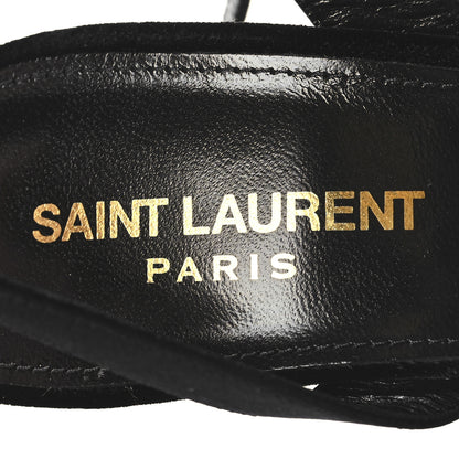 Saint Laurent Velvet Jodie Platform Sandals 37.5 Black 9 of 9