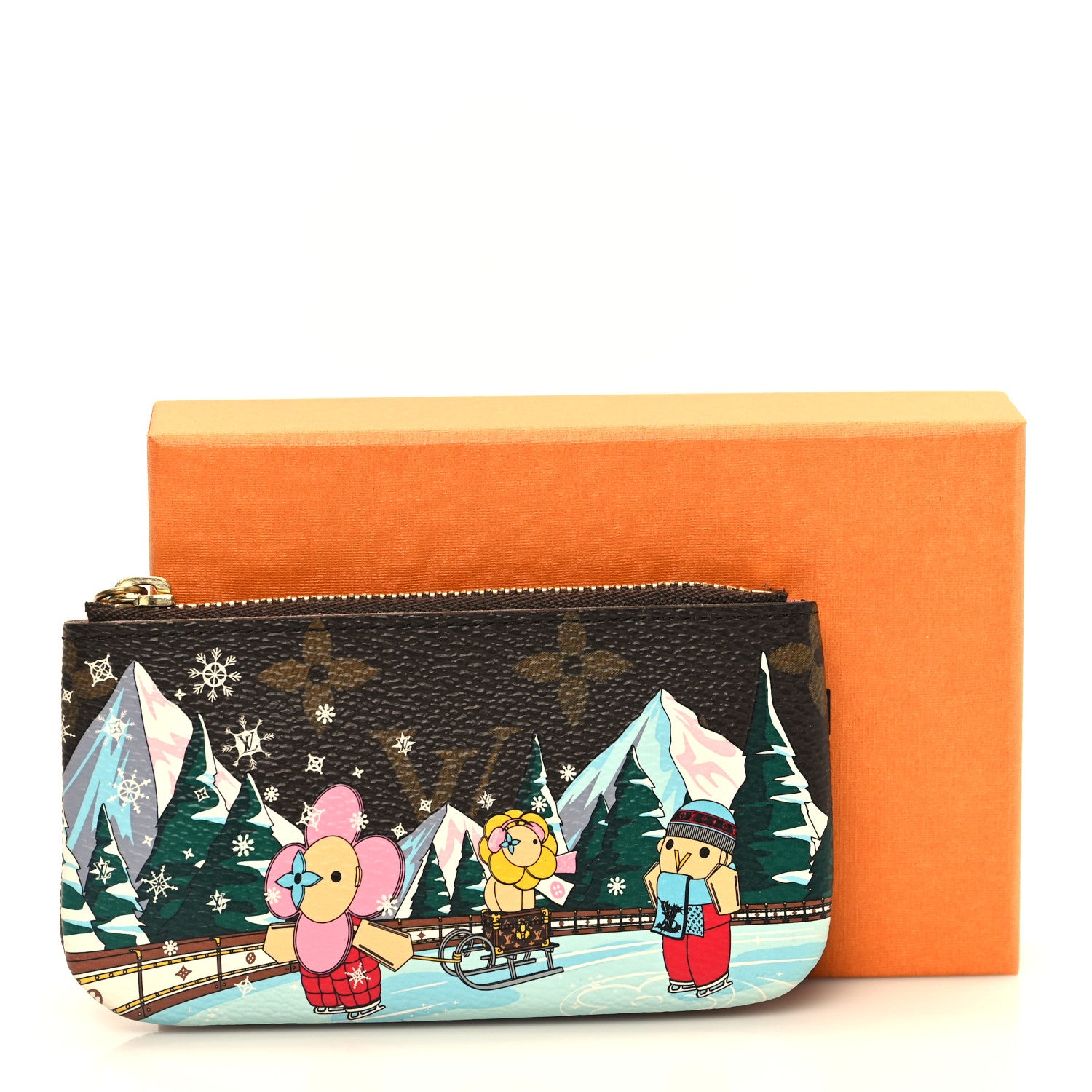 Louis Vuitton Monogram 2023 Christmas Animation Alpine Key Pouch Pink 9 of 9