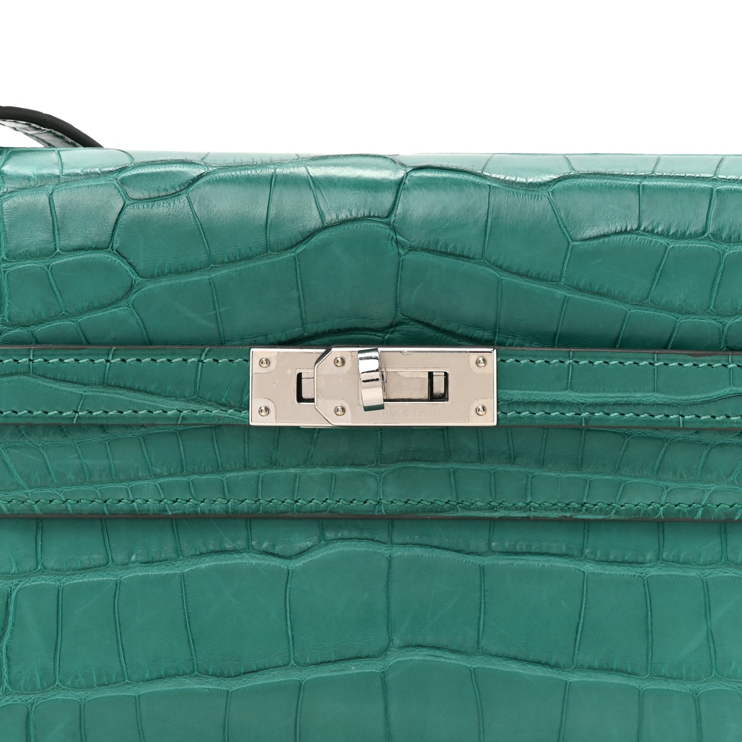 Hermes Matte Alligator Kelly To Go Wallet Malachite 9 of 12