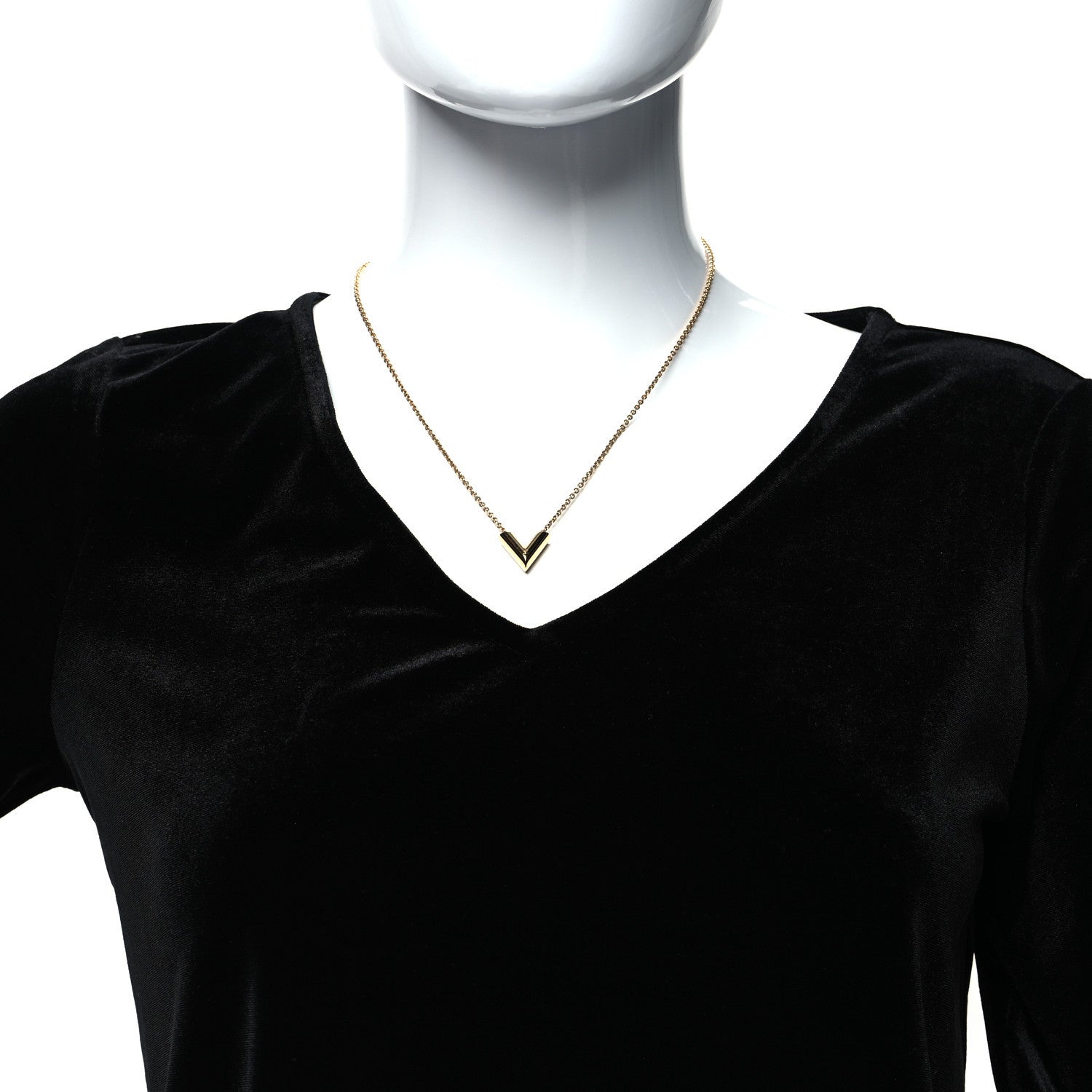 Louis Vuitton Brass Essential V Necklace Gold 1 of 6