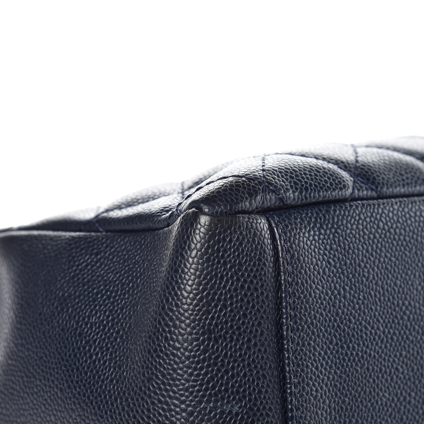 Caviar Quilted Grand Shopping Tote GST Navy Blue