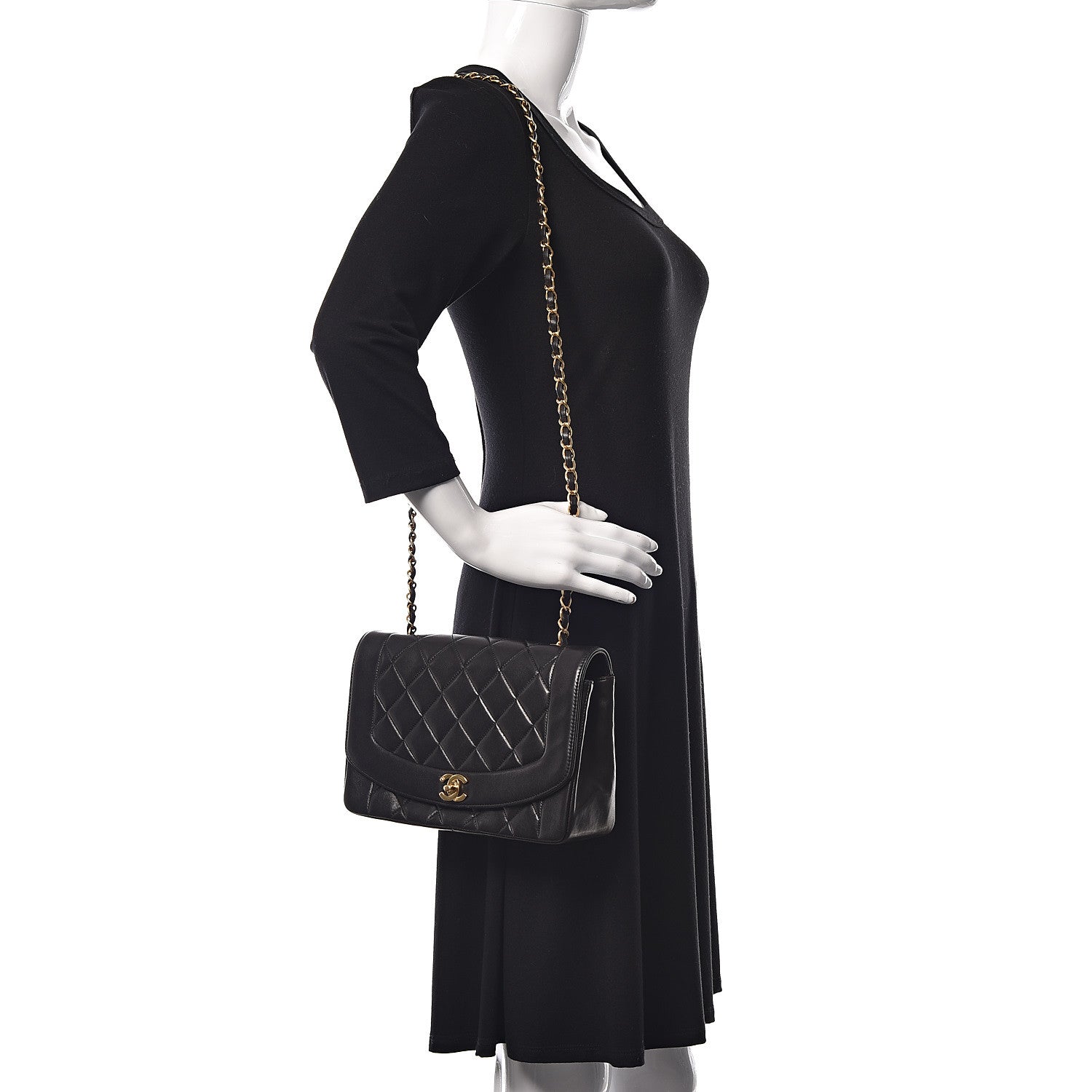 Chanel Lambskin Quilted Medium Single Flap Black 2 of 14