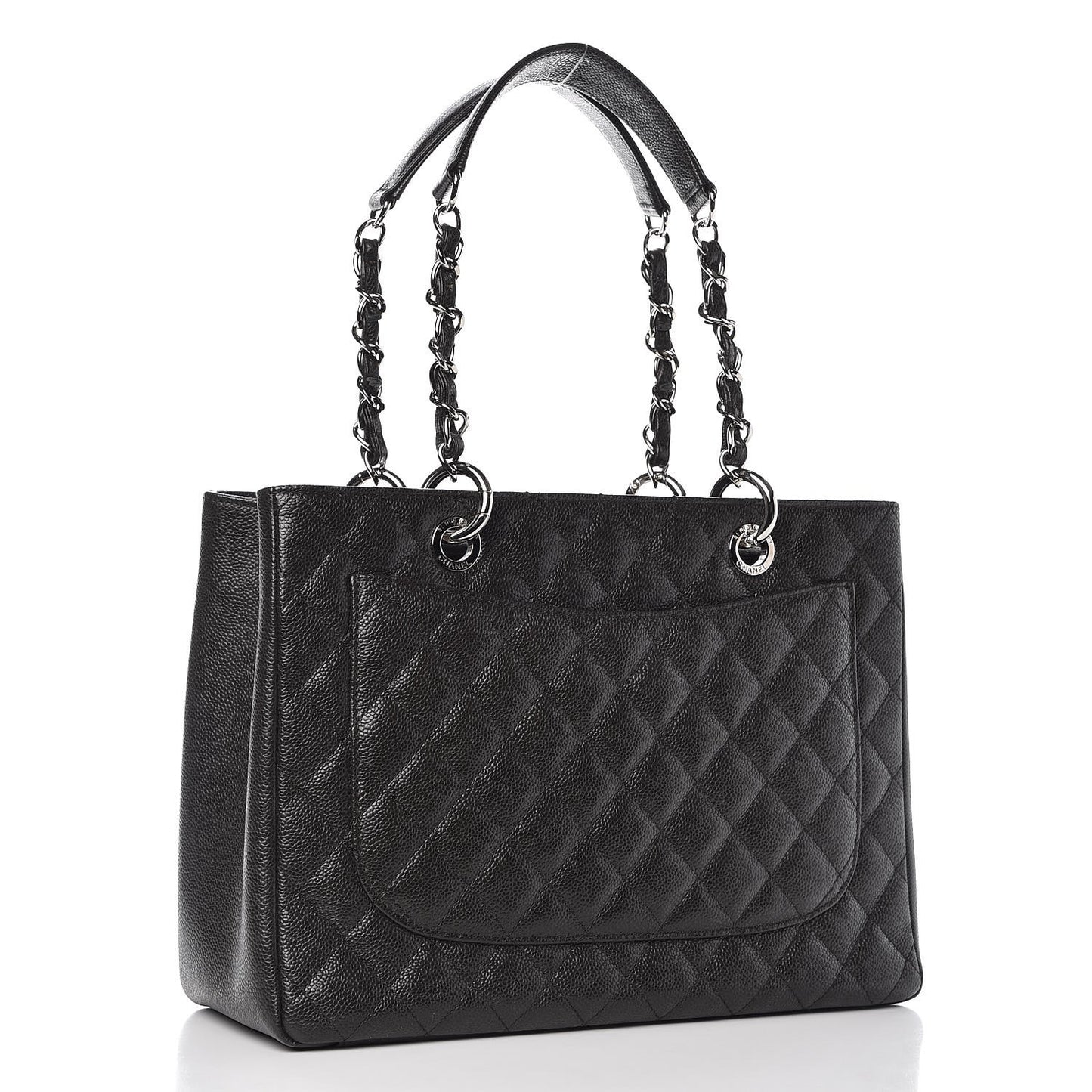 Caviar Quilted Grand Shopping Tote GST Dark Navy Blue