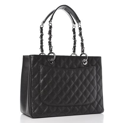 Chanel Caviar Quilted Grand Shopping Tote GST Dark Navy Blue 3 of 8