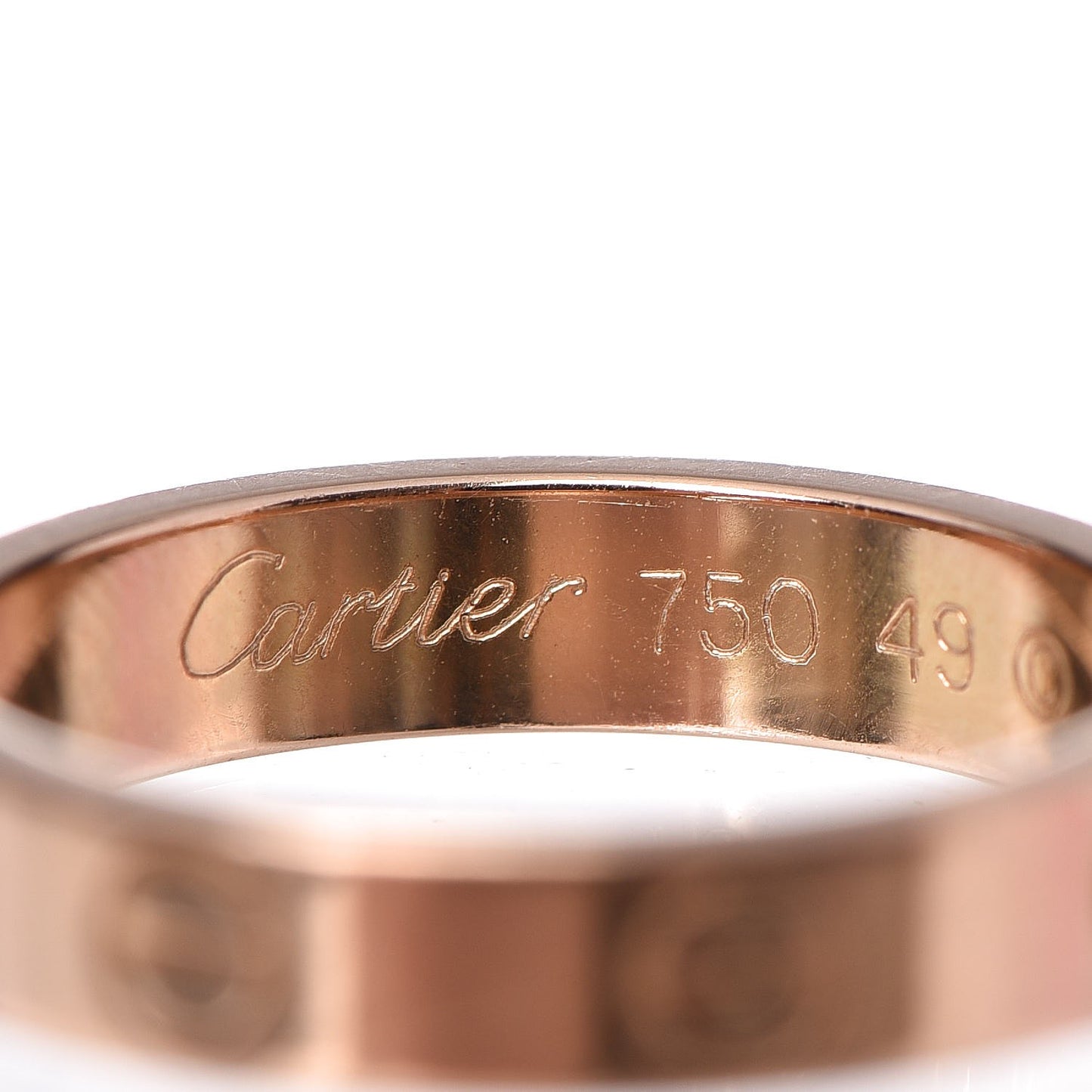 18K Pink Gold 3.5mm LOVE Wedding Band Ring 49 4.75