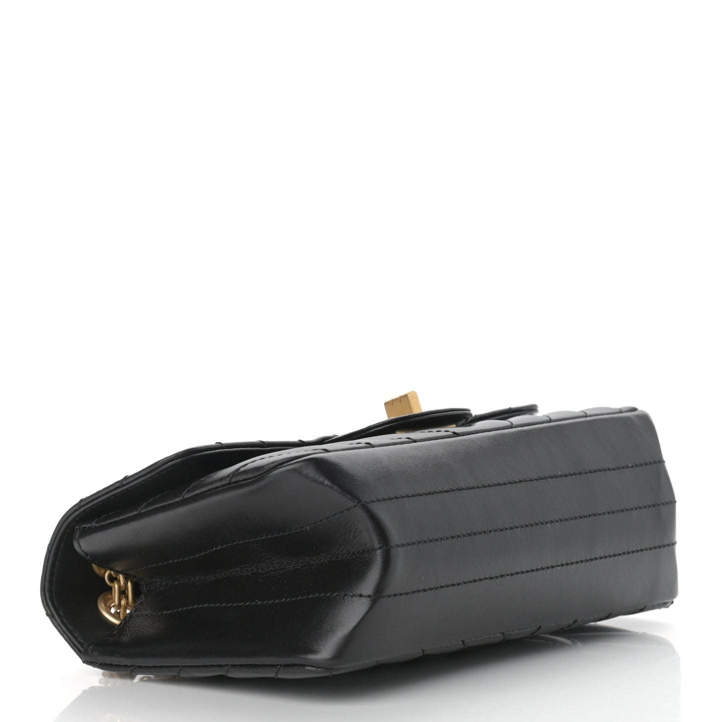 Aged Calfskin Chevron Quilted 2.55 Reissue Mini Flap Black