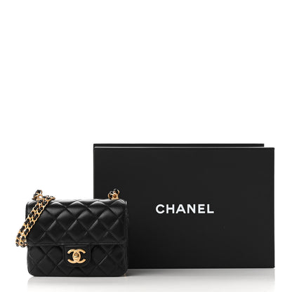 Chanel Lambskin Enamel Quilted Mini Flap Black 10 of 10