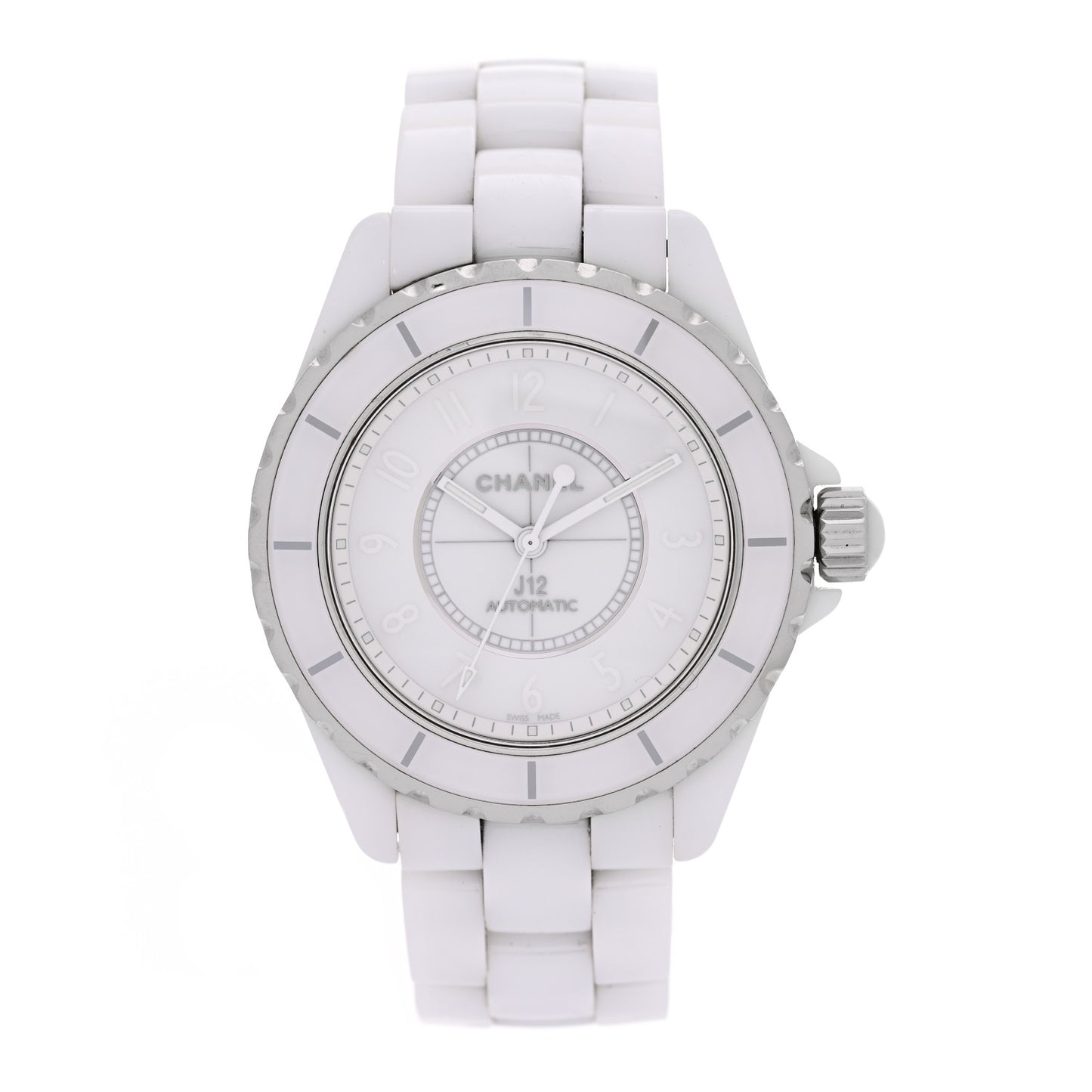Stainless Steel Ceramic 38mm J12 Phantom Automatic Watch White