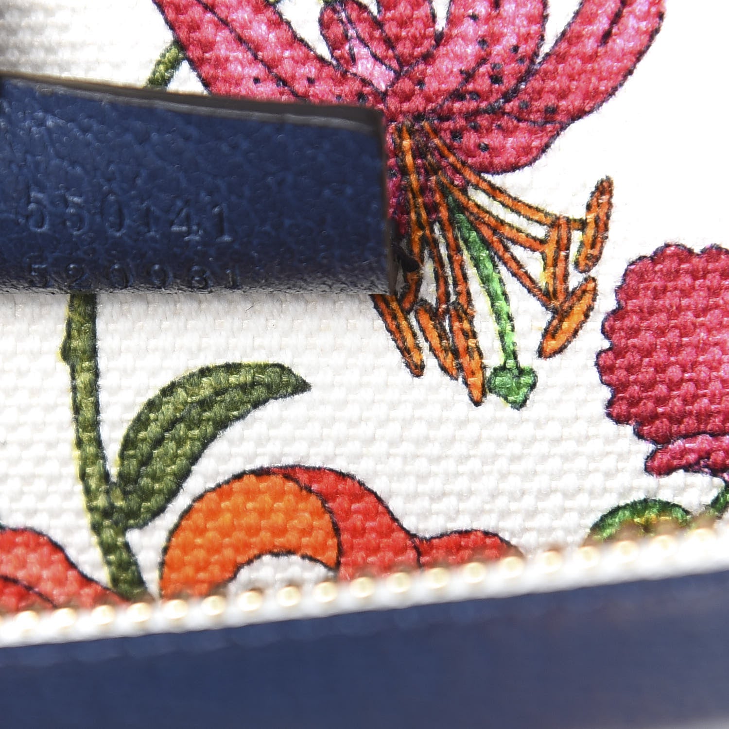 Gucci Canvas Medium Flora Tote White Multicolor Blue Agata 8 of 11