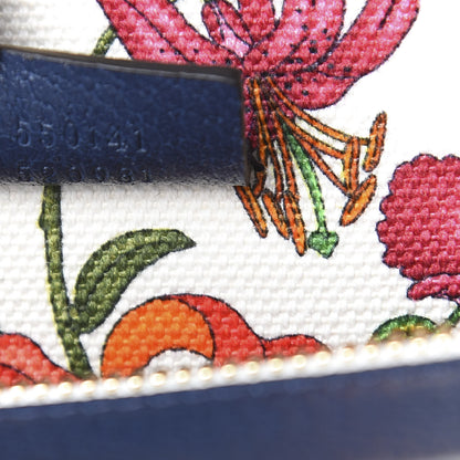 Gucci Canvas Medium Flora Tote White Multicolor Blue Agata 8 of 11
