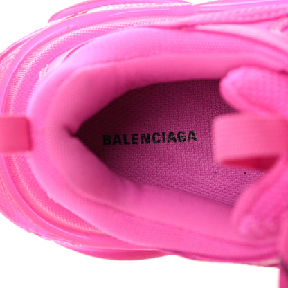 Balenciaga Fabric Mesh Clear Sole Fluo Womens Triple S Sneakers 38 Pink 6 of 7