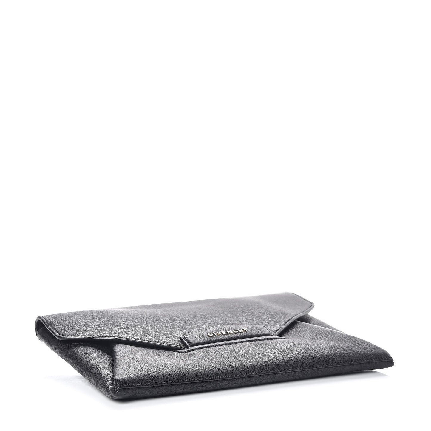 Sugar Goatskin Medium Antigona Envelope Clutch Black