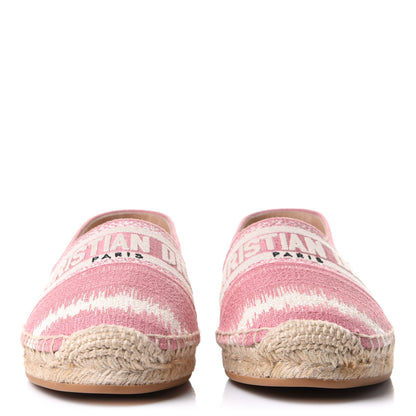 Christian Dior Cotton Embroidered D-Stripes Granville Espadrille 37 Deep Nude 2 of 9