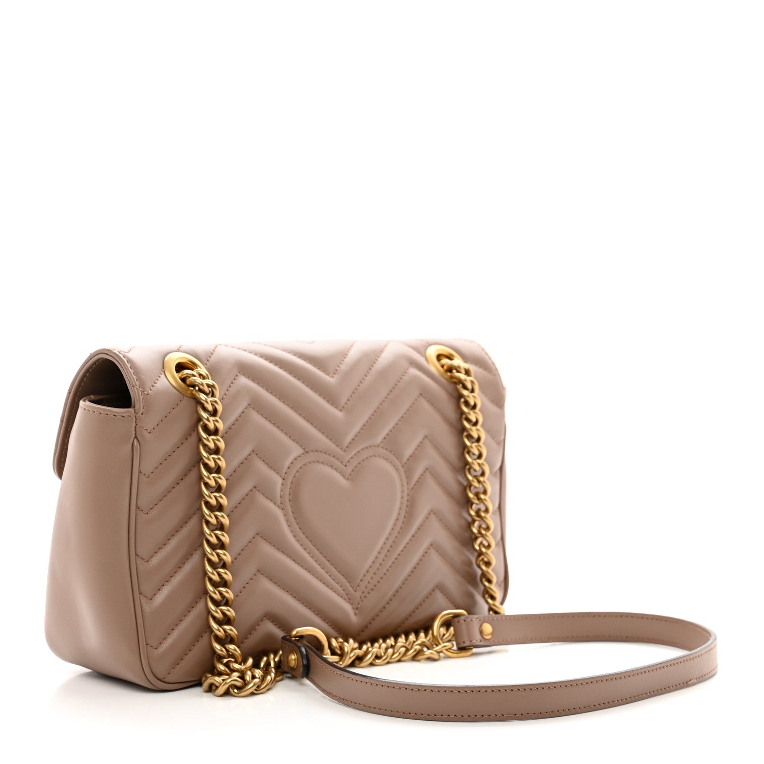Gucci Calfskin Matelasse Small GG Marmont Shoulder Bag Porcelain Rose 3 of 10