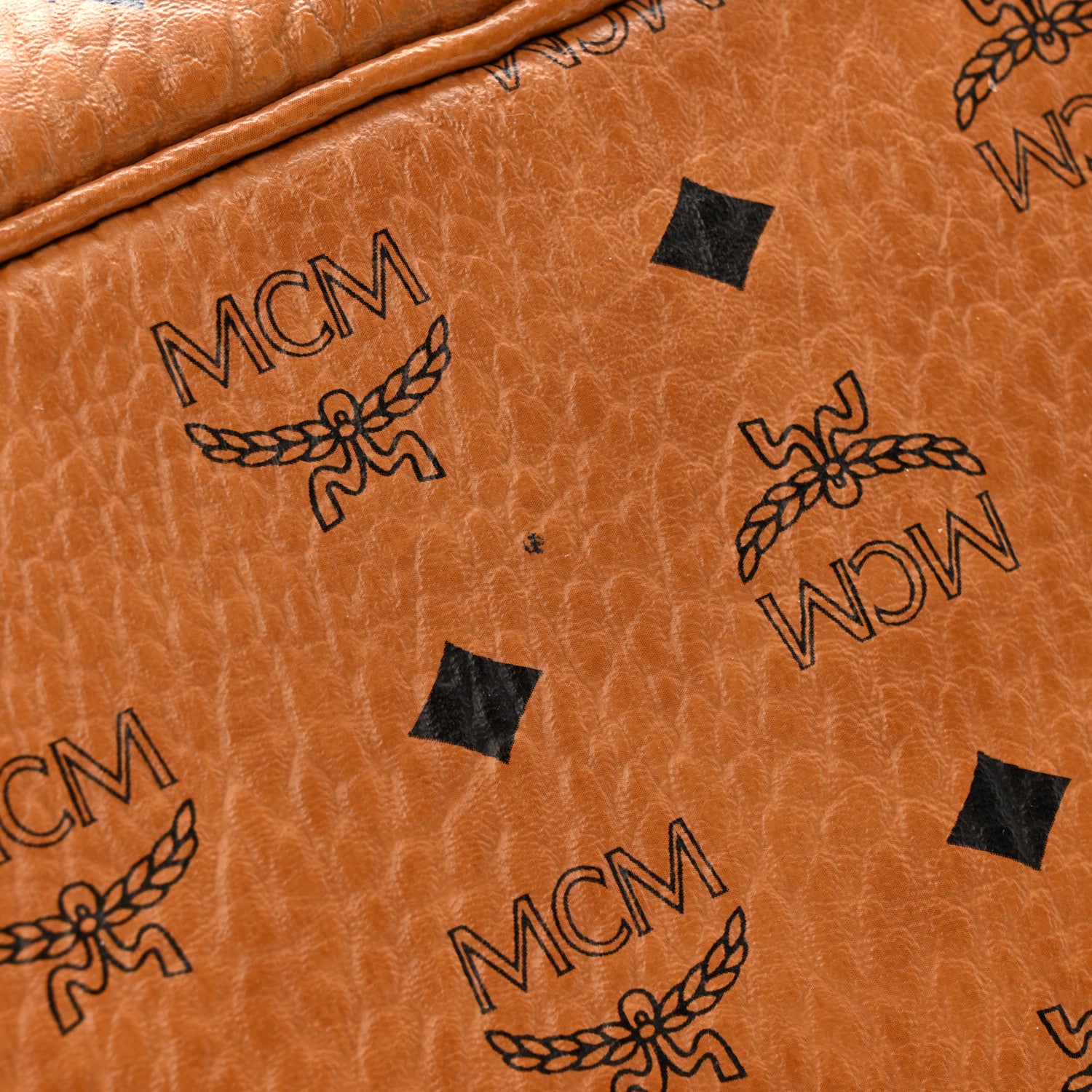 MCM Visetos Medium Liz Reversible Shopper Tote Cognac 1864106