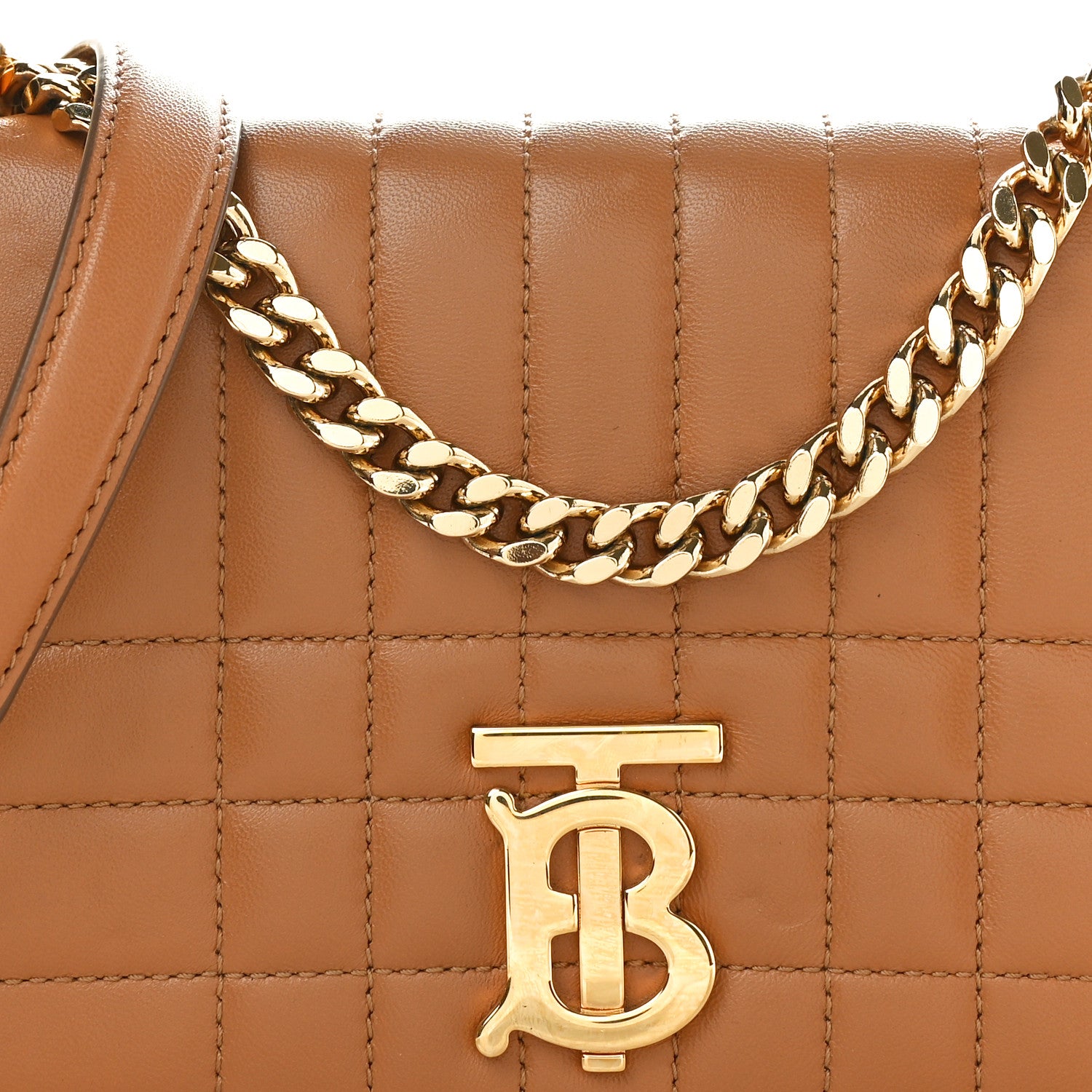 Burberry Lambskin Quilted Small Lola Bag Maple Brown 7 of 9