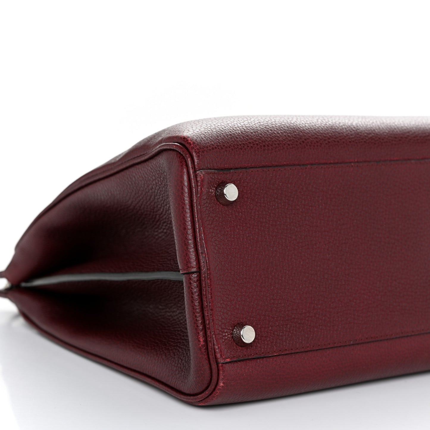 Grainy Calfskin Medium Zumi Top Handle Bag Vintage Bordeaux