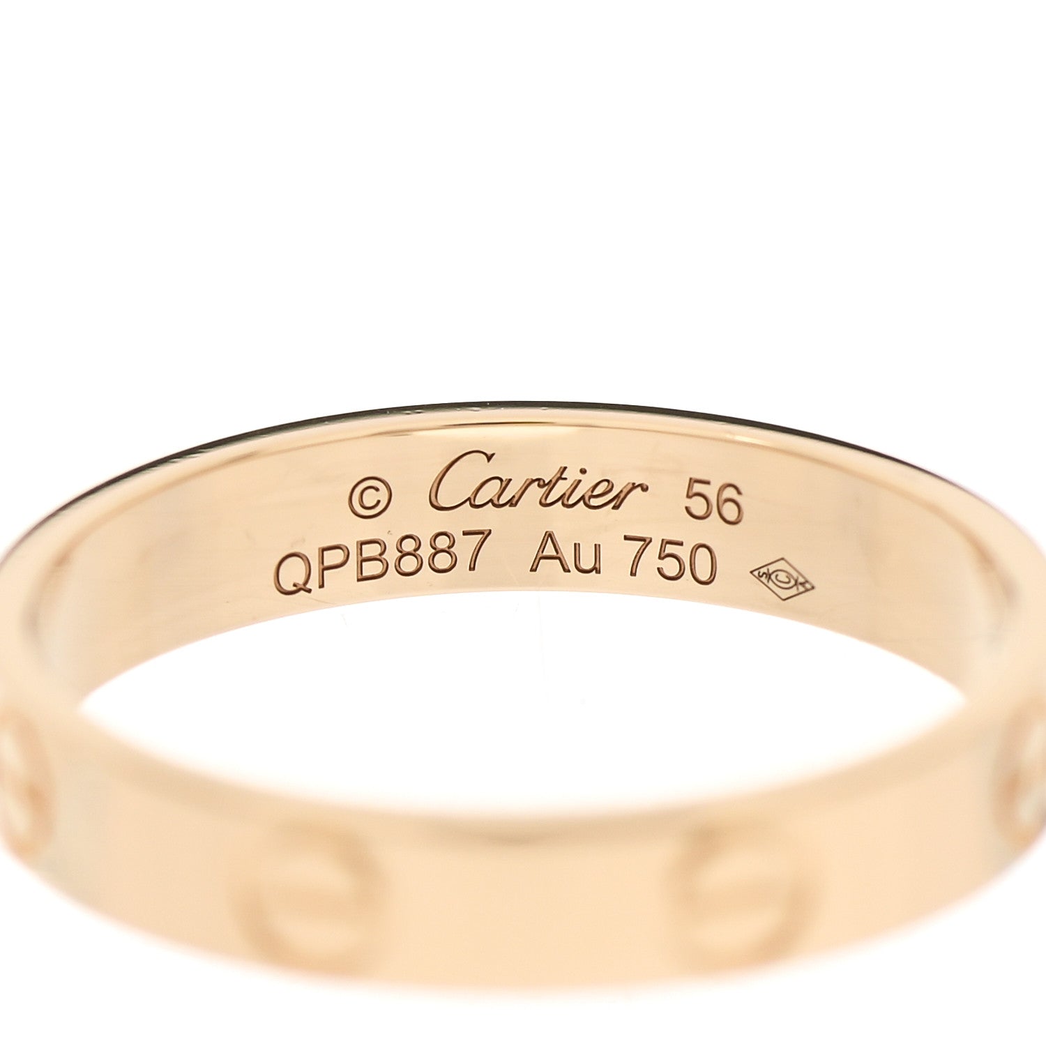 Cartier 18K Yellow Gold 3.5mm LOVE Wedding Band Ring 56 7.75 4 of 4