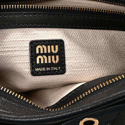 Miu Miu Nappa Aviator Regular Aventure Shoulder Bag Black 6 of 9