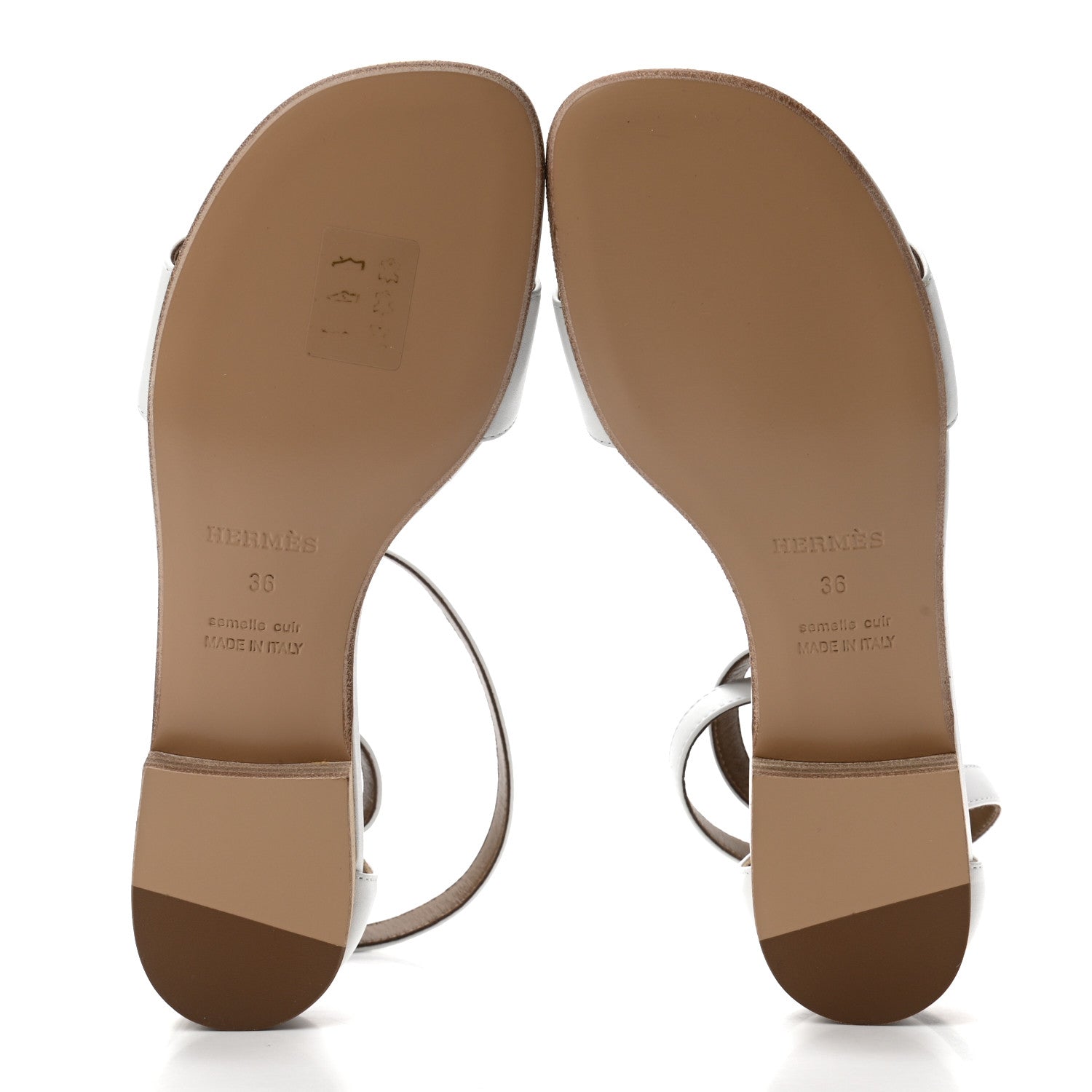 Hermes Calfskin Baia Sandals 36 White 5 of 8