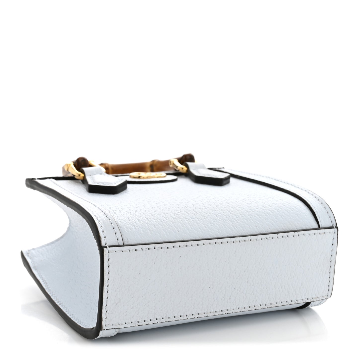 Textured Dollar Calfskin Super Mini Diana Tote Bag  Pale Blue