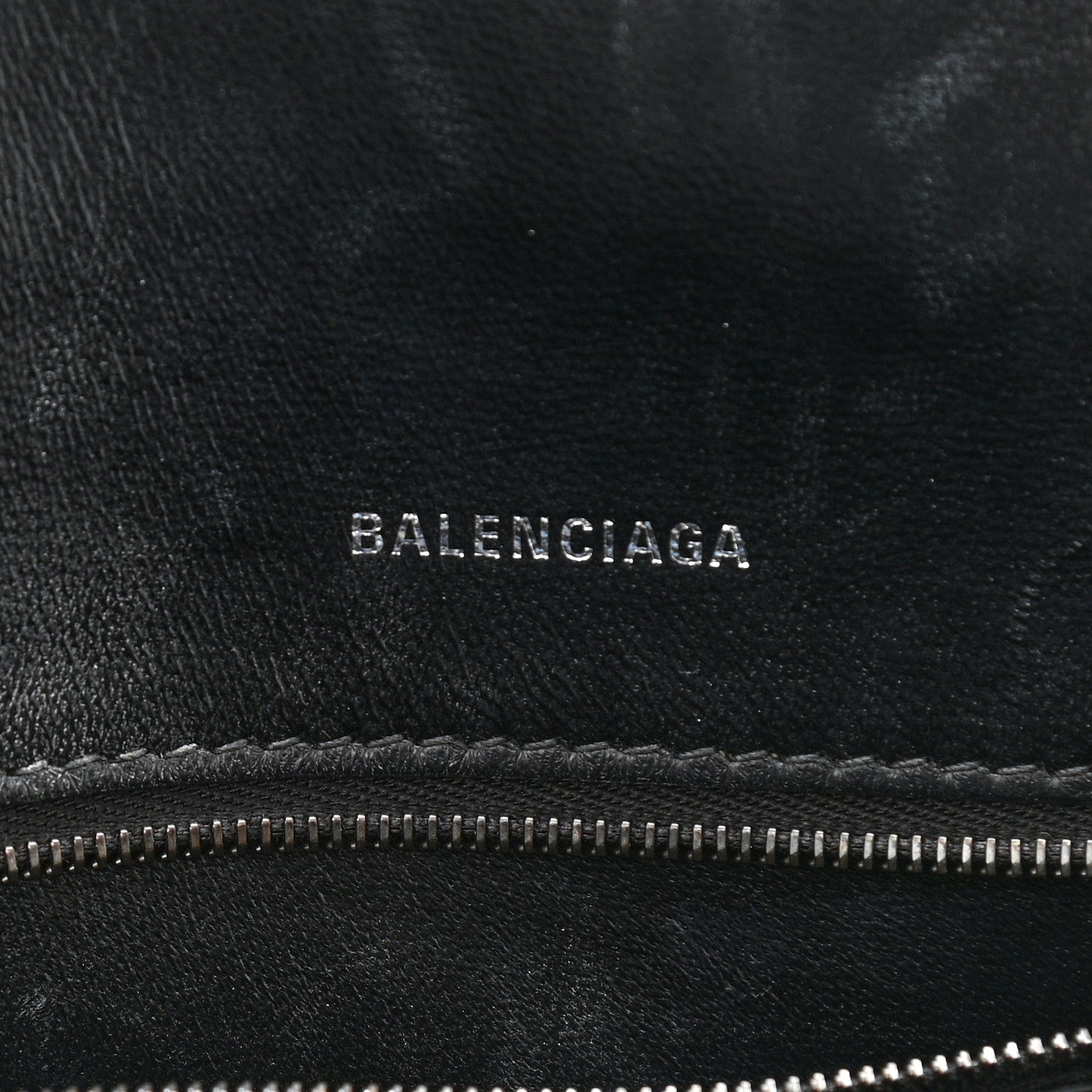 Balenciaga Shiny Calfskin Monochrome Crocodile Embossed Small Hourglass Top Handle Bag Black 6 of 11