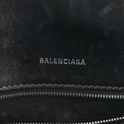 Balenciaga Shiny Calfskin Monochrome Crocodile Embossed Small Hourglass Top Handle Bag Black 6 of 11