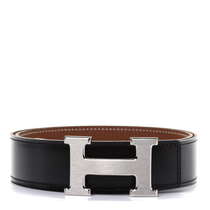 Hermes Box Togo 32mm Constance H Belt 80 Black Gold 1 of 11