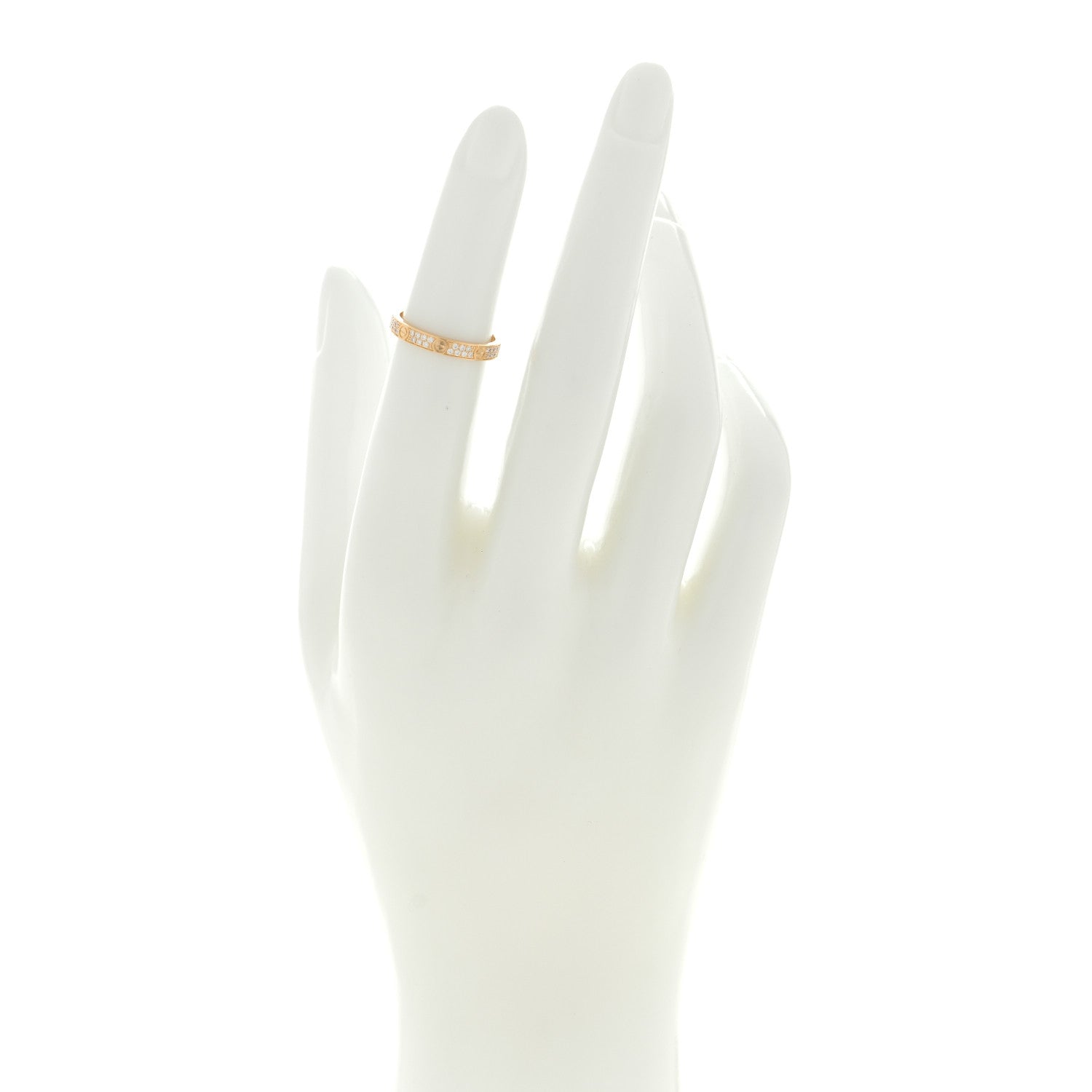 Cartier 18K Yellow Gold Diamond 2.6mm LOVE Paved Band Ring 47 4 2 of 5