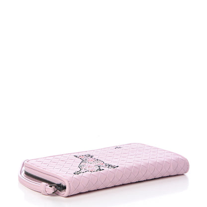 Bottega Veneta Nappa Intrecciato Zip Around Wallet Dragee 4 of 9