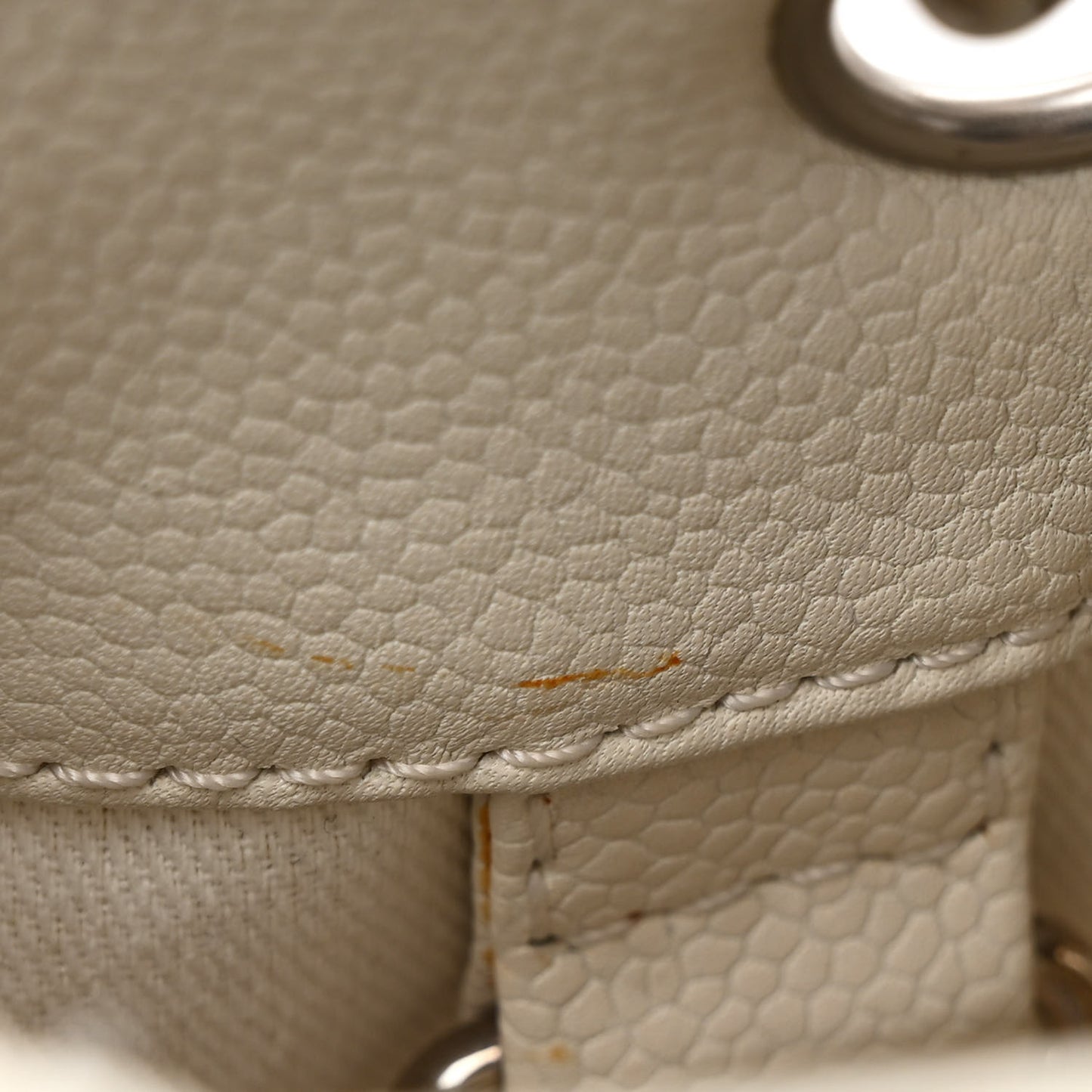 Caviar Quilted Petit Shopping Tote PST White