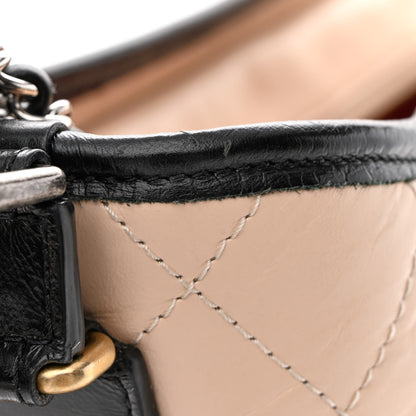 Chanel Aged Calfskin Quilted Medium Gabrielle Hobo Beige Black 15 of 19