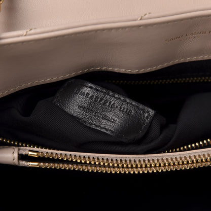 Saint Laurent Calfskin Y Quilted Monogram Medium Loulou Chain Satchel Light Natural 8 of 12